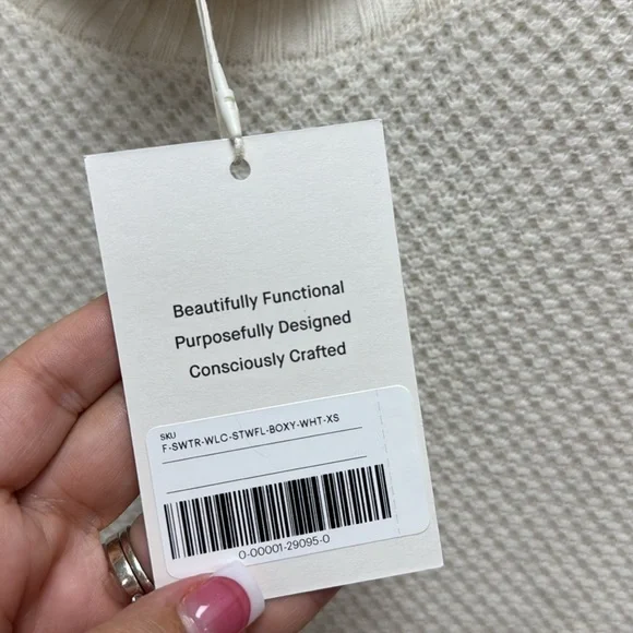 Everlane The Wool Cashmere Waffle Square Crew Neck Sweater - Picture 3 of 9